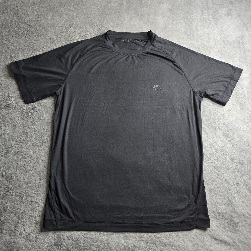 Inaka Power Performance Shirt Mens Large Black S/S Gym Workout Stretch